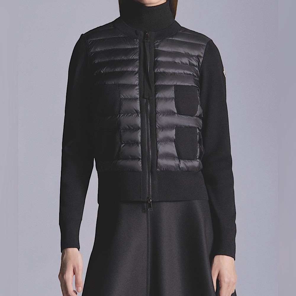 MONCLER Padded Wool Cardigan, Small